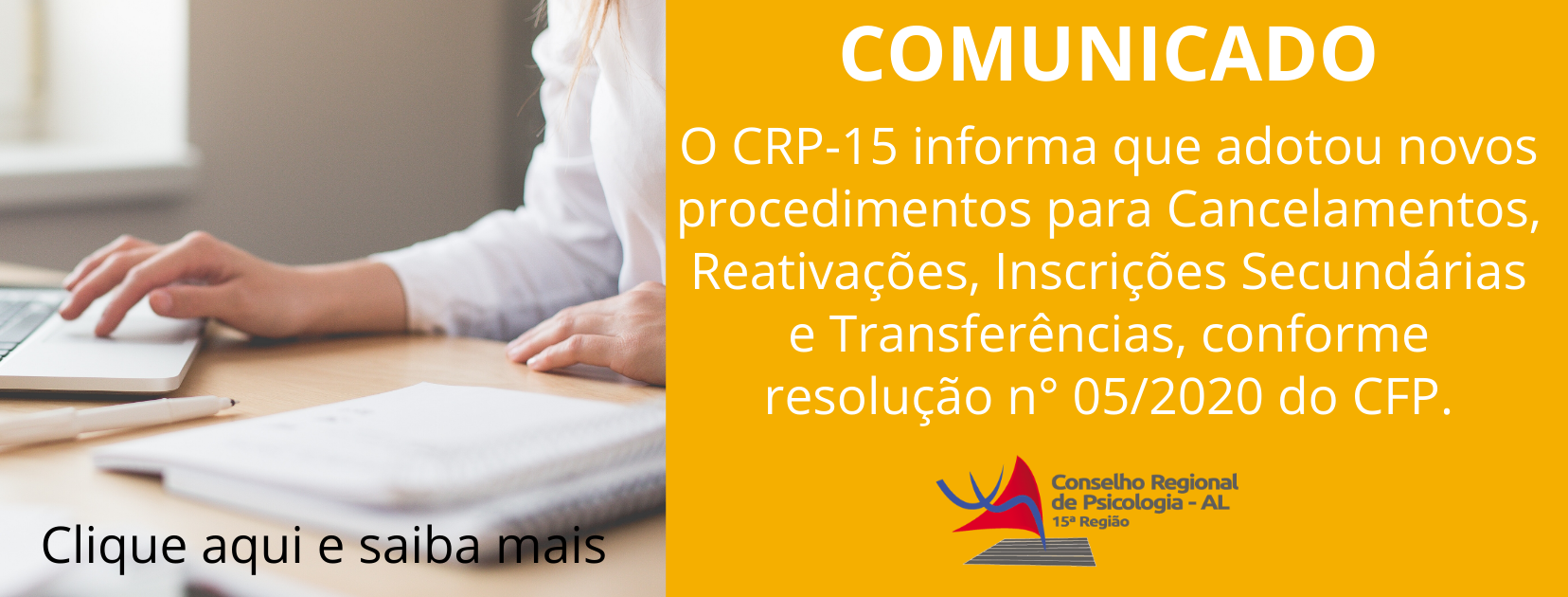 Comunicado CRP-15 sobre Cancelamentos, Reativações, Inscrições Secundárias e Transferências