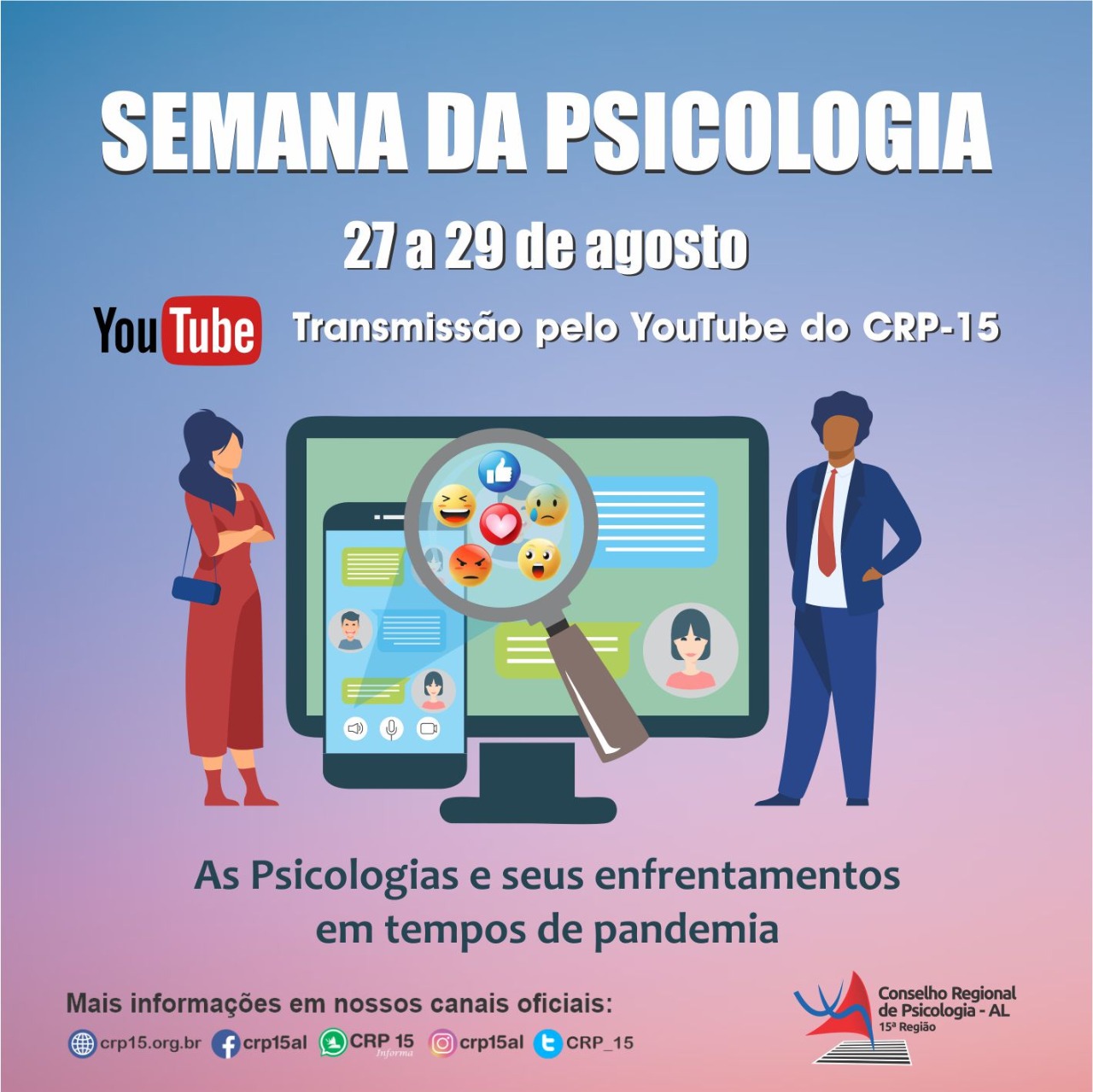 Conselho Regional de Psicologia 15ª Região » Semana da Psicologia do CRP15 será online e Conselho Regional de Psicologia 15ª Região » Semana da Psicologia do CRP15 será online e